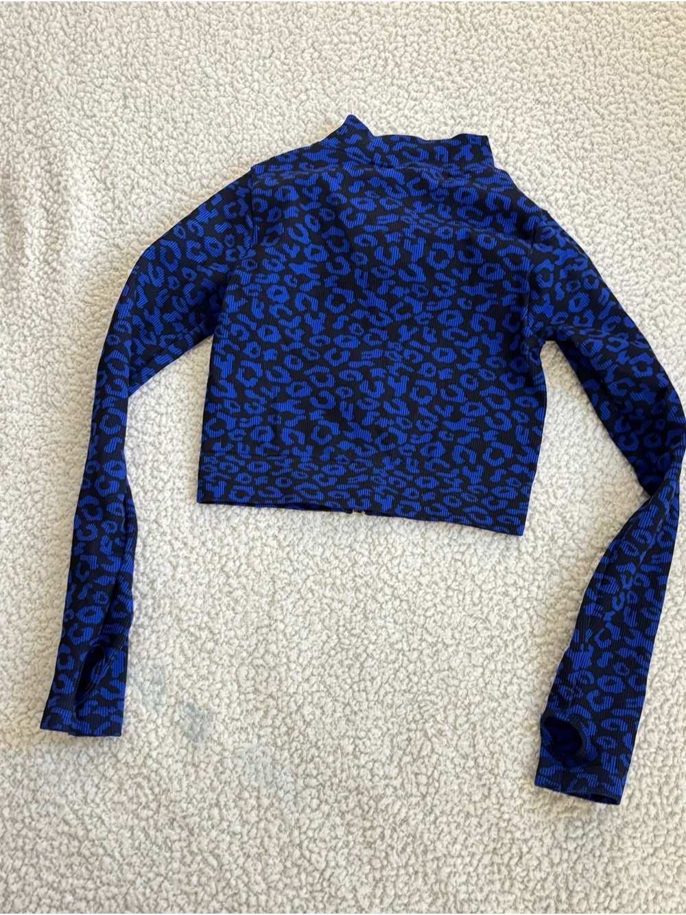 Kids Blue Leopard Print Zip-Up Jacket - Picture 3 of 4